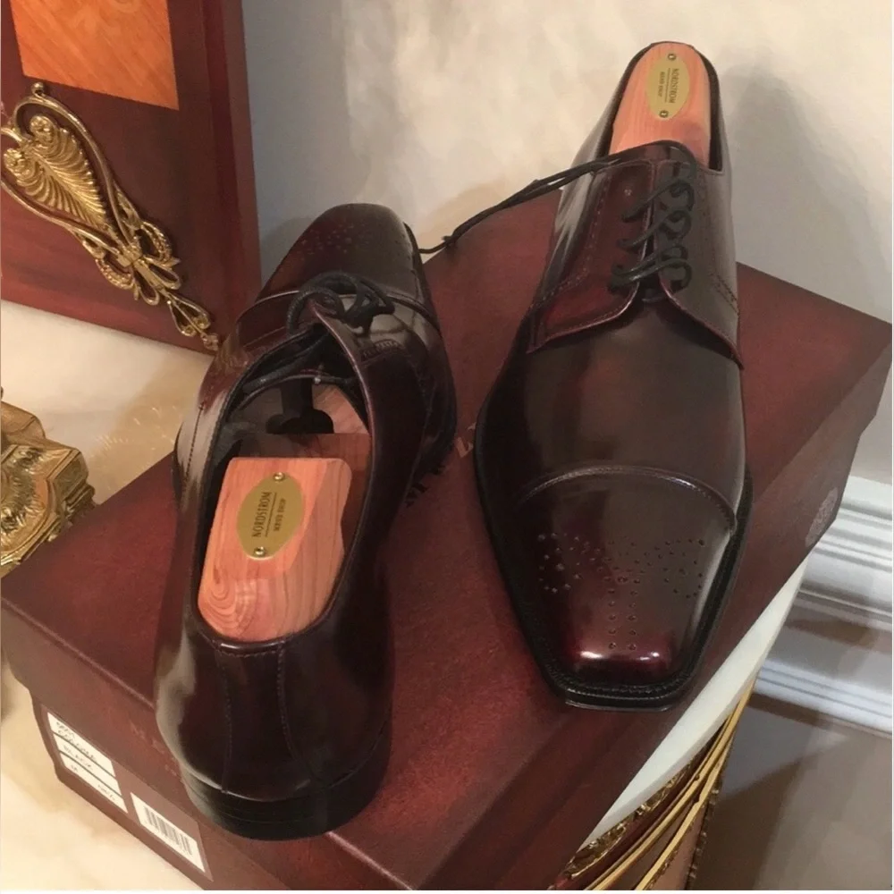 Mezlan Lace Up Leather Brown Oxfords sz.8.5